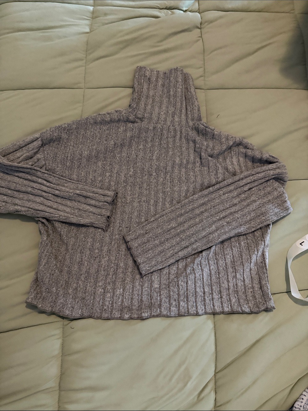 #124 Cozy Ribbed Turtleneck Sweater - Gray NWT M